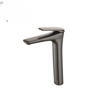 Robinet Mitigeur Gris Anthracite en Laiton de Haute Qualité, Anti-corrosion, à Poignée Unique, pour Eau Chaude et Froide, Réglable, Norme Élevée