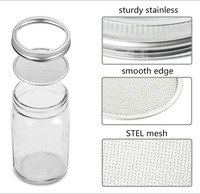 Chine vente en gros 32oz 2 ensembles Kit de couverture de germination de germination de graines pots Mason de germination avec support de couvercles de crépine en acier inoxydable