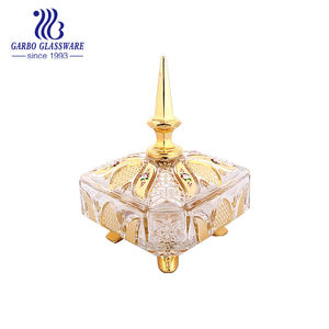 Bocaux à bonbons en verre doré, bocaux de rangement avec couvercle en verre, nouveauté - Product Image 6