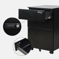 En stock, armoire métallique à 3 tiroirs, armoire à dossiers avec serrure à code
