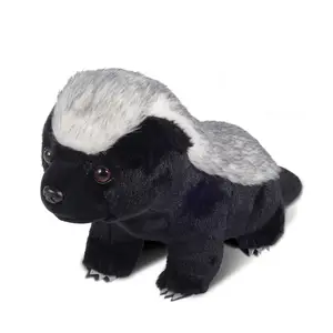  ZHONGXIN MADE Simulation Honey Badger Plush Toy - Black 16''  Realistic Wild African Badger Stuffed Animal Toys, Lifelike Standing Wild Animals  Plush Toy Collection Gifts for Kids (16 inch) : Toys