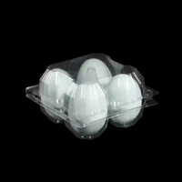 Boîte d'emballage de plateau d'oeufs en plastique PET transparent plateau d'emballage d'oeufs pliant en plastique conteneur à clapet de stockage pour oeufs