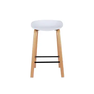 성인 플라스틱 좌석과 목제 다리 대중음식점 의자를 위한 의자를 식사하는 높은 발 Bentwood 의자 간단한 디자인