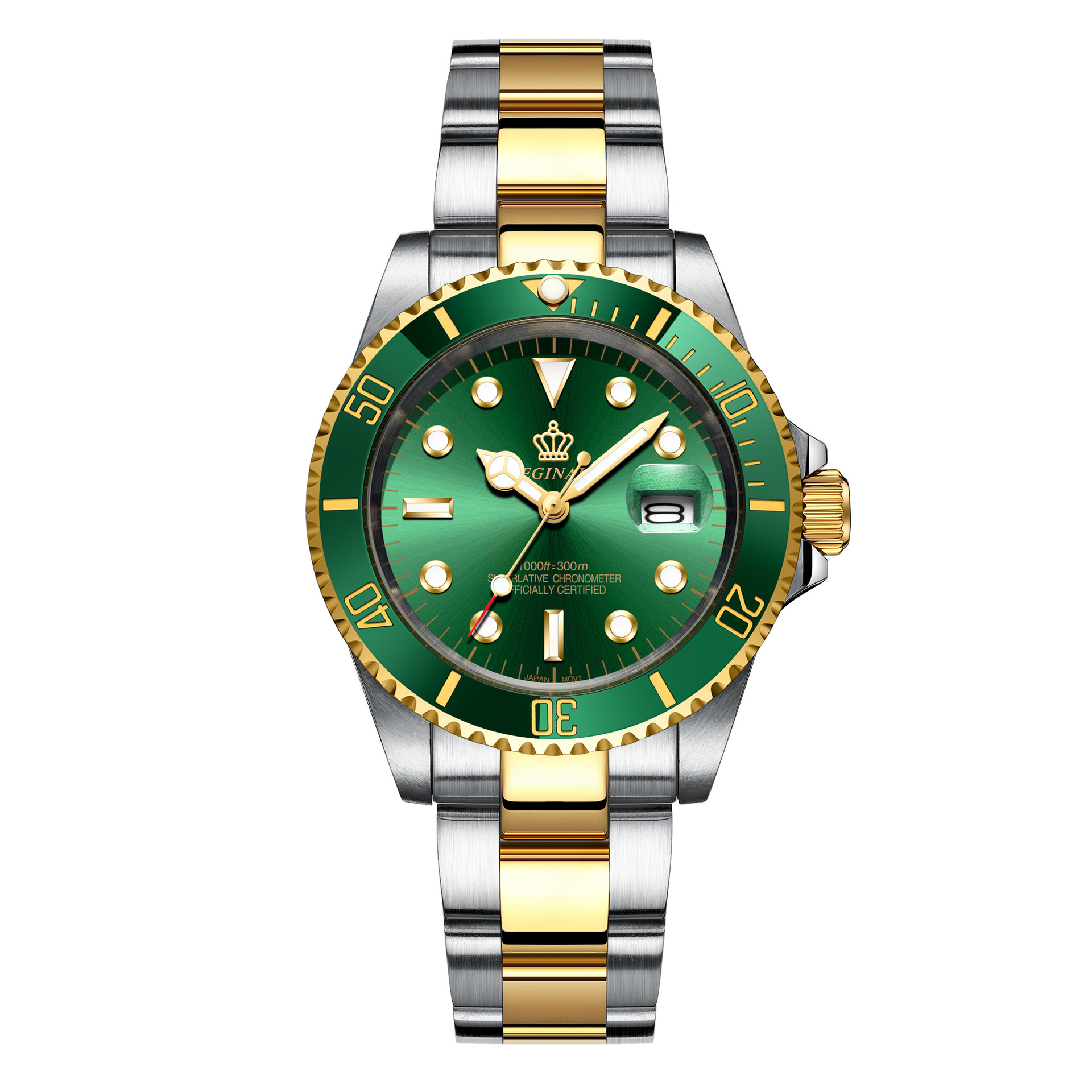 Between gold and green face