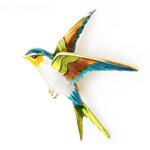 Broche de golondrina voladora esmaltada para bebé para mujer, Broche Animal de pájaro, regalo de joyería - Product Image 1