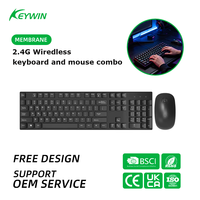 Clavier et souris sans fil Keywin GK600 2.4G pour bureau, combo 104 touches, bouton 3D, piles sèches, OEM ODM personnalisable