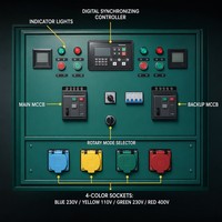 Panneau de synchronisation parallèle professionnel 380V 400V 50-500kVA avec différence de tension inférieure à 5 %, armoire de synchronisation réglable
