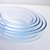 Plat de cuisson rond et profond en verre borosilicaté de 9 pouces de haut allant au four