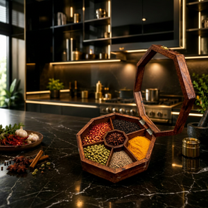 Best Quality Handcrafted Wooden Spice Box Set with <b>Bamboo</b> Lid Traditional Chinese Design Freshness Preservation for Kitchen Use - Product Image 1