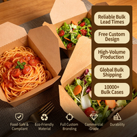 SenAng - Contenedores de Papel Kraft Compostables al por Mayor, Caja para Ensaladas Desechable Biodegradable, Logotipo Personalizado OEM, Grado Alimenticio