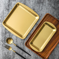 Assiette de Présentation Écologique en Acier Inoxydable Argent Or Design Moderne de Luxe avec Rangement pour Serviettes et Vaisselle pour Maison et Hôtel