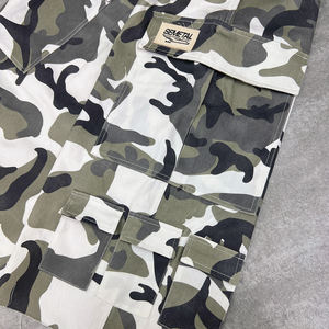 Qianshi Diseñador de los hombres Custom 6 Pocket Bermuda Shorts Streetwear Camo Print Swaeat Shorts Oversized Summer Baggy Cargo Shorts - Product Image 5