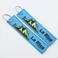 Porte-clés brodé personnalisé avec étiquette volante, porte-clés avec illustration sur mesure, étiquette de sac, cadeau souvenir, faible MOQ, directement de l'usine