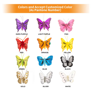 Venta al por mayor <span class=keywords><strong>de</strong></span> decoraciones <span class=keywords><strong>para</strong></span> bodas y habitaciones <span class=keywords><strong>de</strong></span> 5cm y 8cm mariposas <span class=keywords><strong>de</strong></span> plumas coloridas decoración perfecta <span class=keywords><strong>para</strong></span> fiestas y eventos - Product Image 4