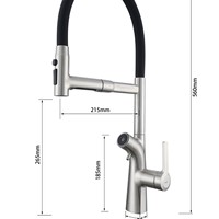 Nouveau Robinet de Cuisine 2026 en Acier Inoxydable 304 à 4 Fonctions, Mitigeur Monocommande Extensible avec Eau Purifiée pour Appartement