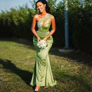 green emerald velvet dress Roma Halter neck Bridesmaids Dress In Sage Green satin
