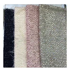 Nouveau Design 100% Polyester Fluorescent Luxe Belle Gaze Tulle Or Paillettes Perles Brodé De Mariée Paillettes Tissu De Mariage - Product Image 1