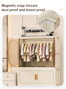 Armadio Portatile Pieghevole in Plastica con Ruote per Vestiti e Scarpe - Organizzatore per Abiti dei Bambini - Product Image 4