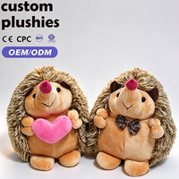 Peluche hérisson adorable personnalisée OEM avec nœud papillon en forme de cœur pour les amoureux