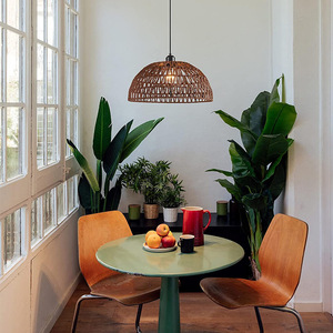 Lustre et <span class=keywords><strong>suspension</strong></span> en corde de chanvre et bambou naturel, disponible en tailles moyennes, design suspendu - Product Image 3