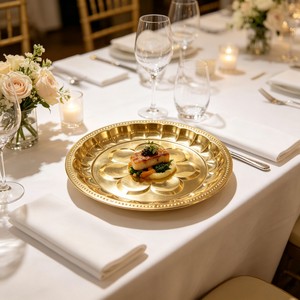 Assiette de Présentation Moderne en Acier Inoxydable Poli Durable, Taille et Couleur Personnalisables (16cm, 20cm, 30cm) pour Mariages, Fêtes, Maison et Restaurant - Product Image 5