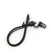 Câble de charge USB/Type-C vers Type-C 2 en 1 court de 25 cm pour appareil Android USB-C 15/16/17, banque d'alimentation