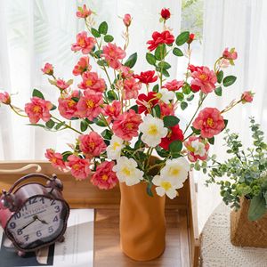 ช่อดอกกุหลาบประดิษฐ์ CallaFloral ดอกไม้โพลีเอสเตอร์เสมือนจริง สีขาวนวล สีชมพูเข้ม สีชมพูอ่อน สำหรับตกแต่งงานแต่งงาน - Product Image 1