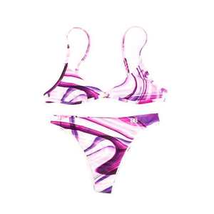 Bikini da donna a vita alta in bambù rosa a vita alta con slip da bagno estivi traspiranti da spiaggia stampa digitale formato XL - Product Image 1