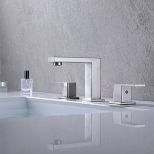 ก๊อกน้ำห้องน้ำแบบสองมือจับ Aquacubic พร้อมท่อน้ำมาตรฐาน CUPC และท่อระบายน้ำแบบกดโลหะพร้อมระบบป้องกันน้ำล้น - Product Image 2