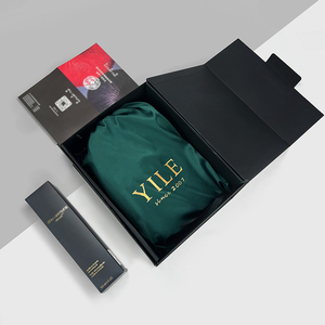 Lüks kağıt hediye kutusu ve saten ipli toz ambalaj poşetleri peruk kutusu ile özel logo, teşekkür kartı - Product Image 2