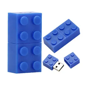 Novelty eletronic gadgets Stackable Toy Bricks usb key 128GB plastic Blocks cle USB 3.0 key