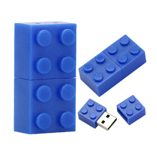 Novelty Eletronic Gadgets Stackable Toy Bricks Usb Key 128GB 256GB Plastic Blocks Cle USB 3.0 Key