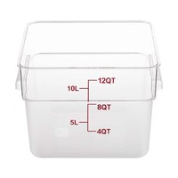 Récipients de stockage d'aliments carrés de 12 qt pour la réfrigération de cuisine Fournitures d'hôtel et de restaurant sans couvercles