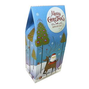 Guangdong Factory Cute Blue Customise Size Art Paper Christmas Tree Pattern Packaging Gift Box Package