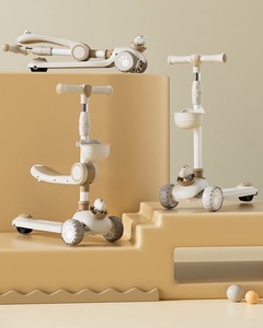 Nouveau modèle de trottinette pour enfants à hauteur réglable, avec siège, lumières et roues, trottinette pliable à <span class=keywords><strong>3</strong></span> roues pour filles et garçons - Product Image 3