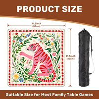Tapis de jeu de mahjong tropical floral de 31,5 pouces avec support en caoutchouc antidérapant, tapis de jeu personnalisé pour mahjong, poker, dominos, vente en gros OEM