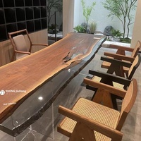 Table à manger moderne et écologique en bois de noyer noir et olivier, bureau suspendu en bois massif, mobilier de salle à manger pour la maison
