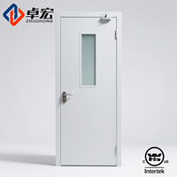Porte coupe-feu en acier gris certifiée EN BS WH, différents modèles, avec persiennes et vitrage