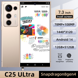 Teléfono c25 ultra 5G de bajo precio con pantalla grande de 7.3 pulgadas, 12+512 GB, batería de larga duración de 7800 mAh, carga rápida y cámara de belleza de 108 MP - Product Image 1