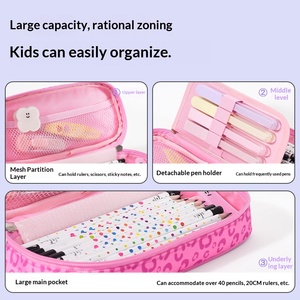 Nouvelle trousse à crayons en tissu à motif de dessin animé pour garçons et filles, sac de papeterie multifonctionnel simple et <span class=keywords><strong>grand</strong></span> pour les enfants de l'école primaire - Product Image 4