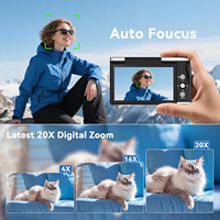 Cámara Digital de 96MP con Estabilización de Imagen, Zoom 20x, Transmisión en Vivo, Enfoque Automático, Flash LED, HDR, Pantalla Abatible, Cámaras 8k para Fotografía