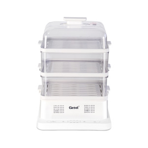 Vaporera Eléctrica Geet de 24L, Vaporera Multifuncional de Tres Niveles con Tapa de Vidrio Templado - Product Image 4