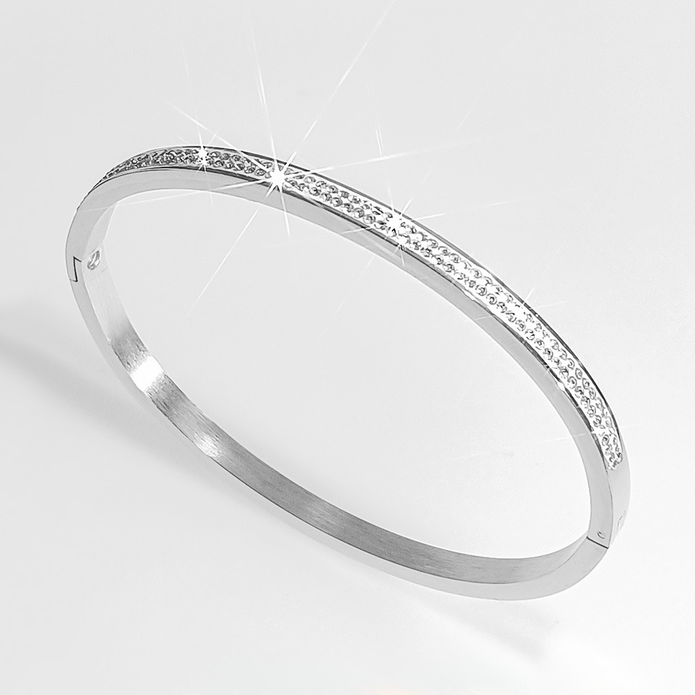 Bracelet diamant boue 4mm - couleur acier