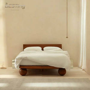 Современная мебель для спальни, орех, однотонная деревянная рама, белая ткань, двуспальная кровать размера «<span class=keywords><strong>king</strong></span>-<span class=keywords><strong>size</strong></span>» для дома - Product Image 2