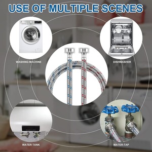 Tuyau d'arrivée d'eau tressé en acier inoxydable 304 haute pression, norme américaine, manuel, 6 pieds, anti-éclatement, pour hôtels et usage extérieur - Product Image 6