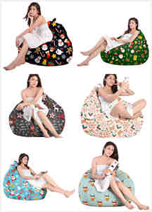 IStapromo Gifts No Filling Xmas Gift Christmas Theme Tatami <b>Recliner</b> Chair Home Decor Modern Furniture <b>Sofa</b> Bean Bag <b>Cover</b> - Product Image 3
