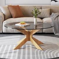 Table basse à thé et café, nouveau design, luxe moderne, petite table d'appoint en verre, tables basses en bois pour salon