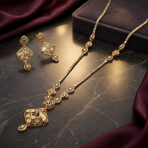 Wholesale 14K18K24K Gold Filled Fashion <b>Necklaces</b> Traditional Turkish Design <b>Long</b> Jewelry Set Dubai Style Jewelry Oro Joyeria - Product Image 2