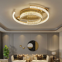 Lustre en cristal de luxe de haute qualité, salon, forme circulaire simple, style postmoderne, chambre à coucher, nouveau luminaire à spectre complet