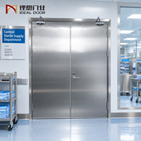 Porte coupe-feu à double battant en acier inoxydable avec panneau de vision en option pour bâtiments commerciaux et industriels
